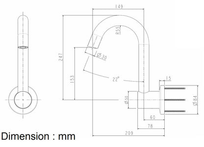 061100AC Wall Mounted Gooseneck Electronic Faucet